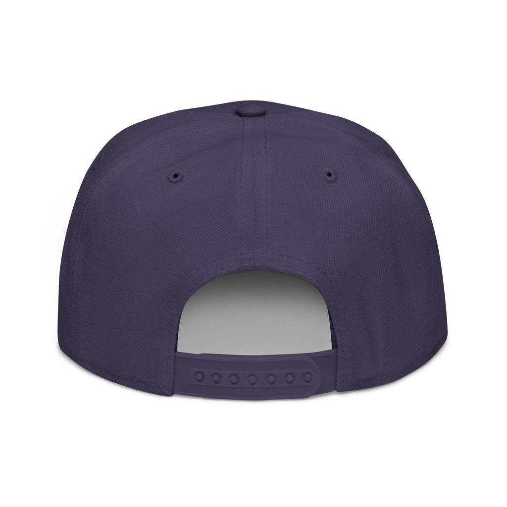 The Living Seed Co. Original Snapback in navy blue and black — back view showing snapback closure, Otto Cap flat bill