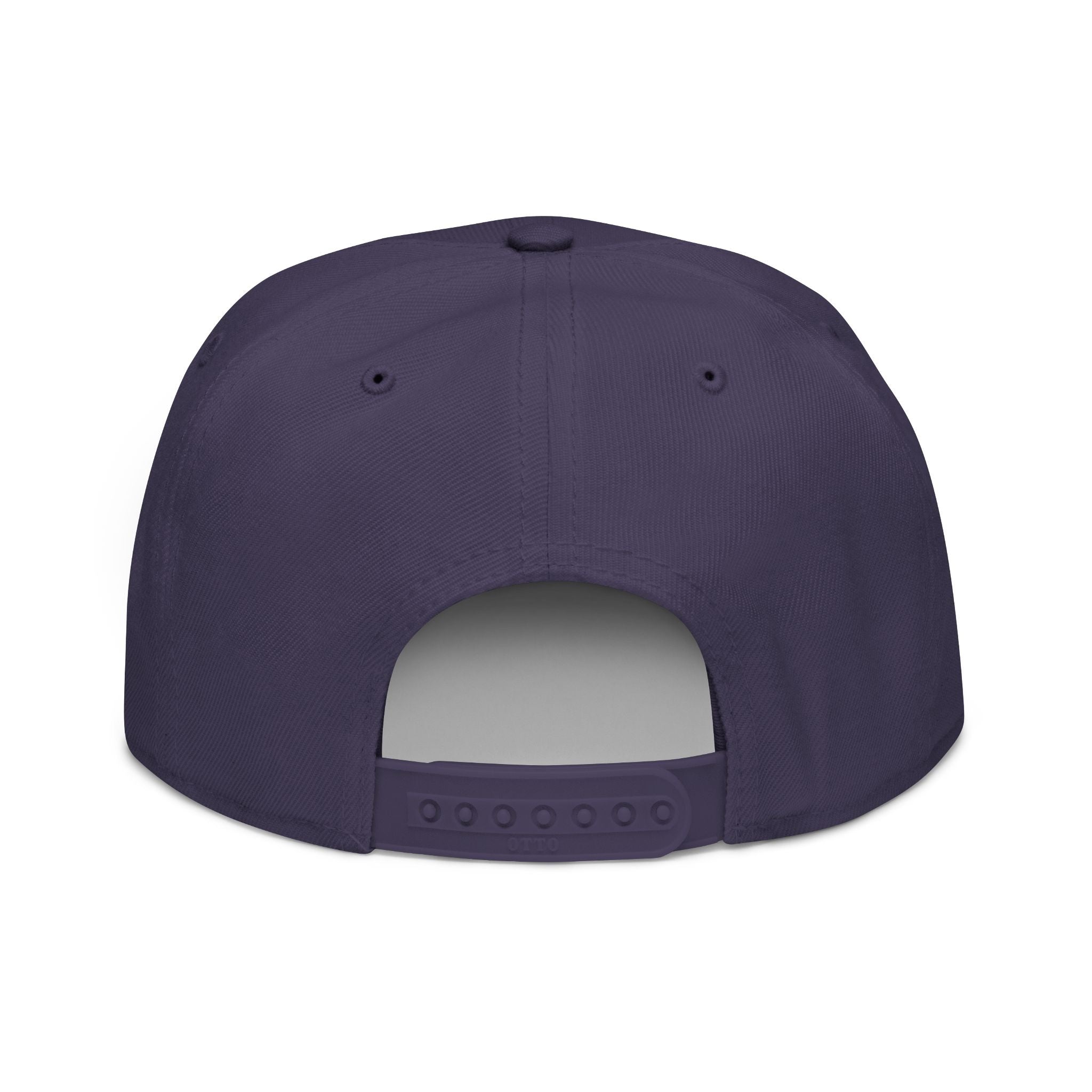 The Living Seed Co. Original Snapback in navy blue and black — back view showing snapback closure, Otto Cap flat bill