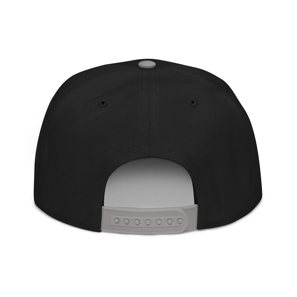 The Living Seed Co. Original Snapback in black and charcoal gray — back view showing snapback closure, Otto Cap flat bill