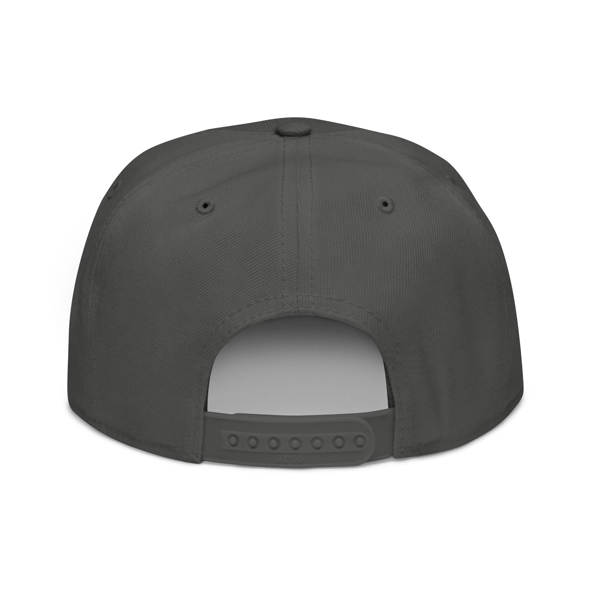 The Living Seed Co. Original Snapback in gray and black — back view showing snapback closure, Otto Cap flat bill